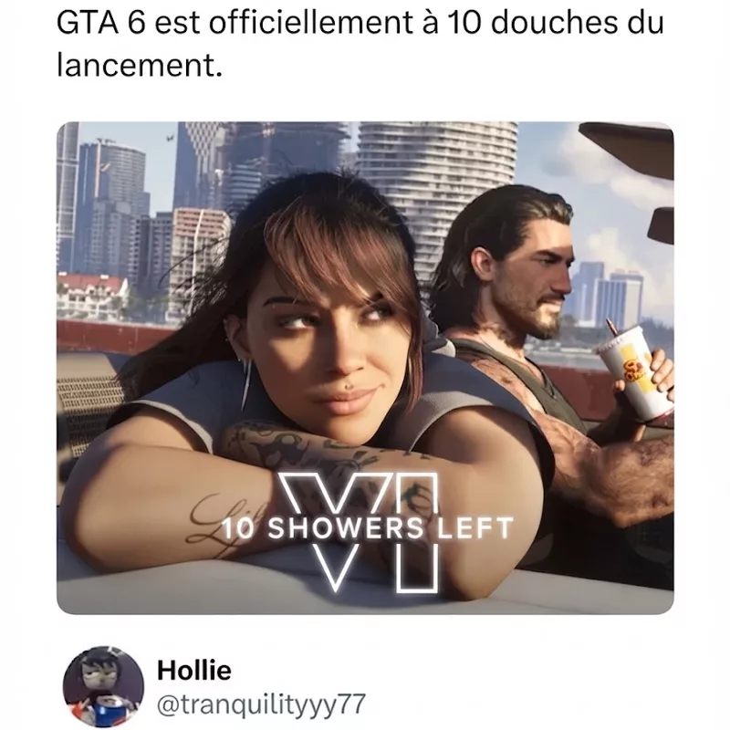 10 douches avant GTA 6, mais le vrai timer c'est le retard