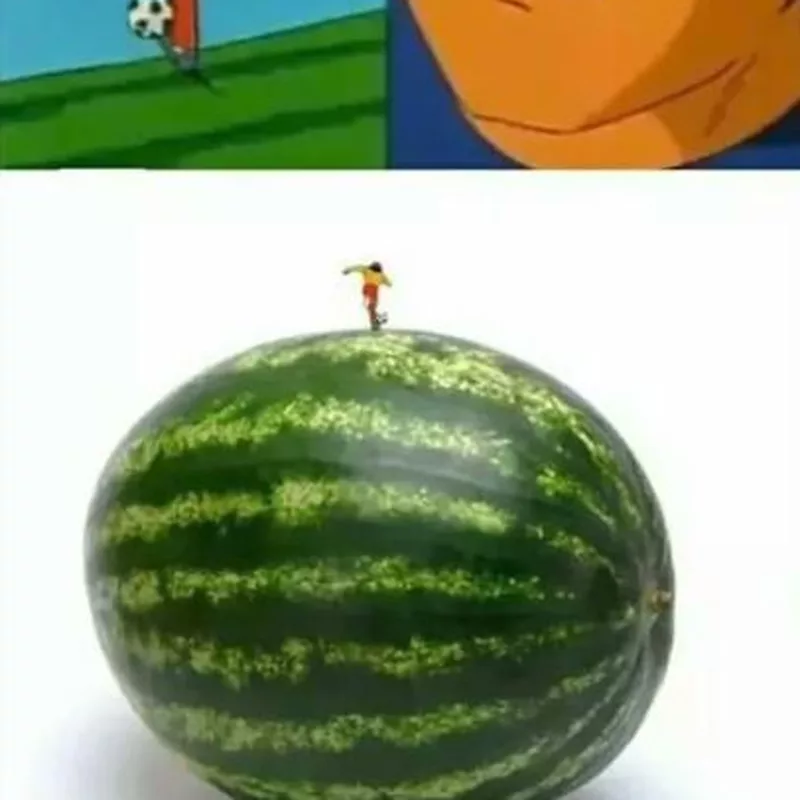 Captain Tsubasa et son incroyable sens de l'équilibre sur pastèque