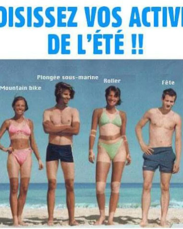 Comparez les bronzages selon l'activité estivale pratiquée