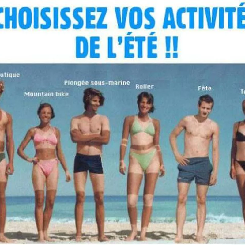 Comparez les bronzages selon l'activité estivale pratiquée