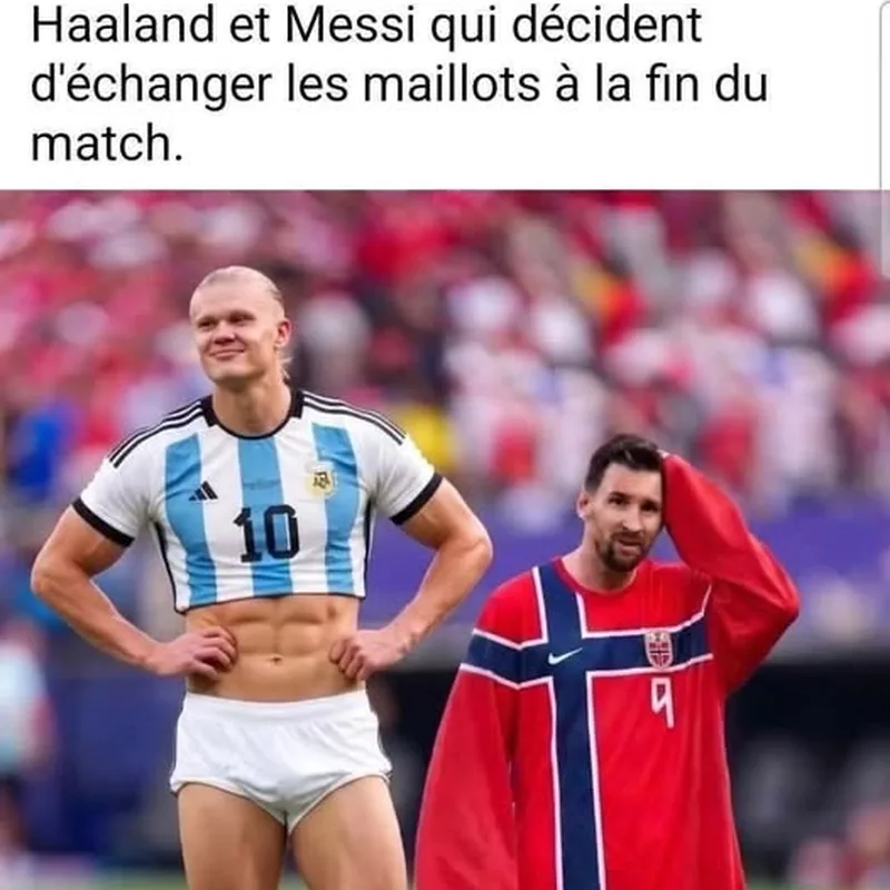 L'échange de maillots imaginaire entre Haaland et Messi