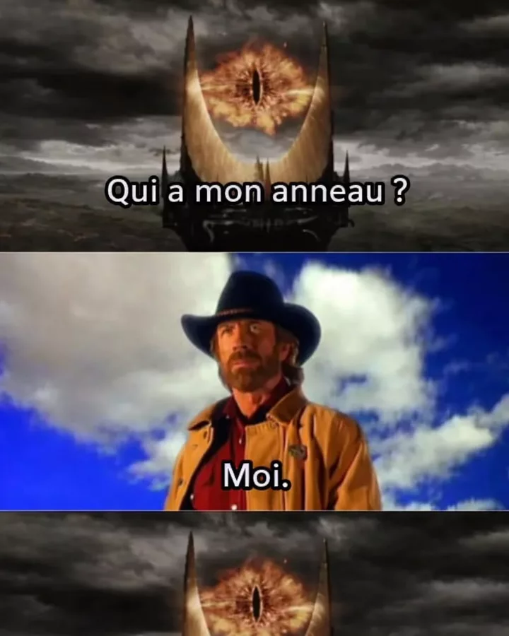 Sauron réclame son bien, Chuck Norris règle le litige en trois mots