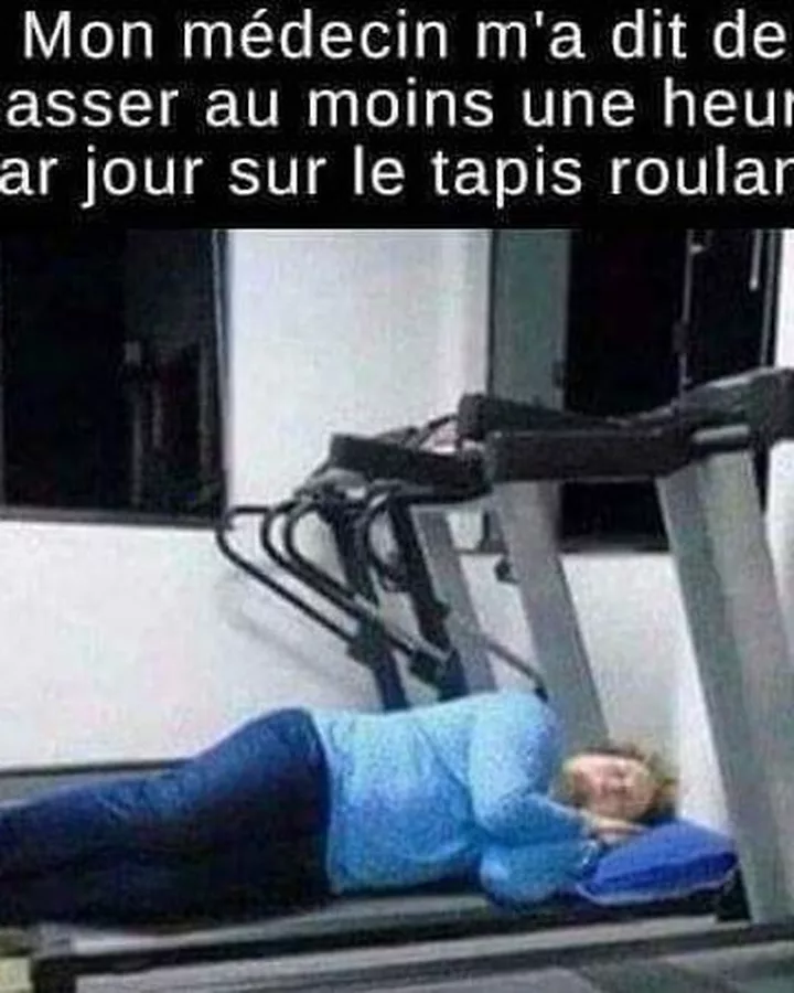 Une heure par jour sur le tapis roulant, mission accomplie